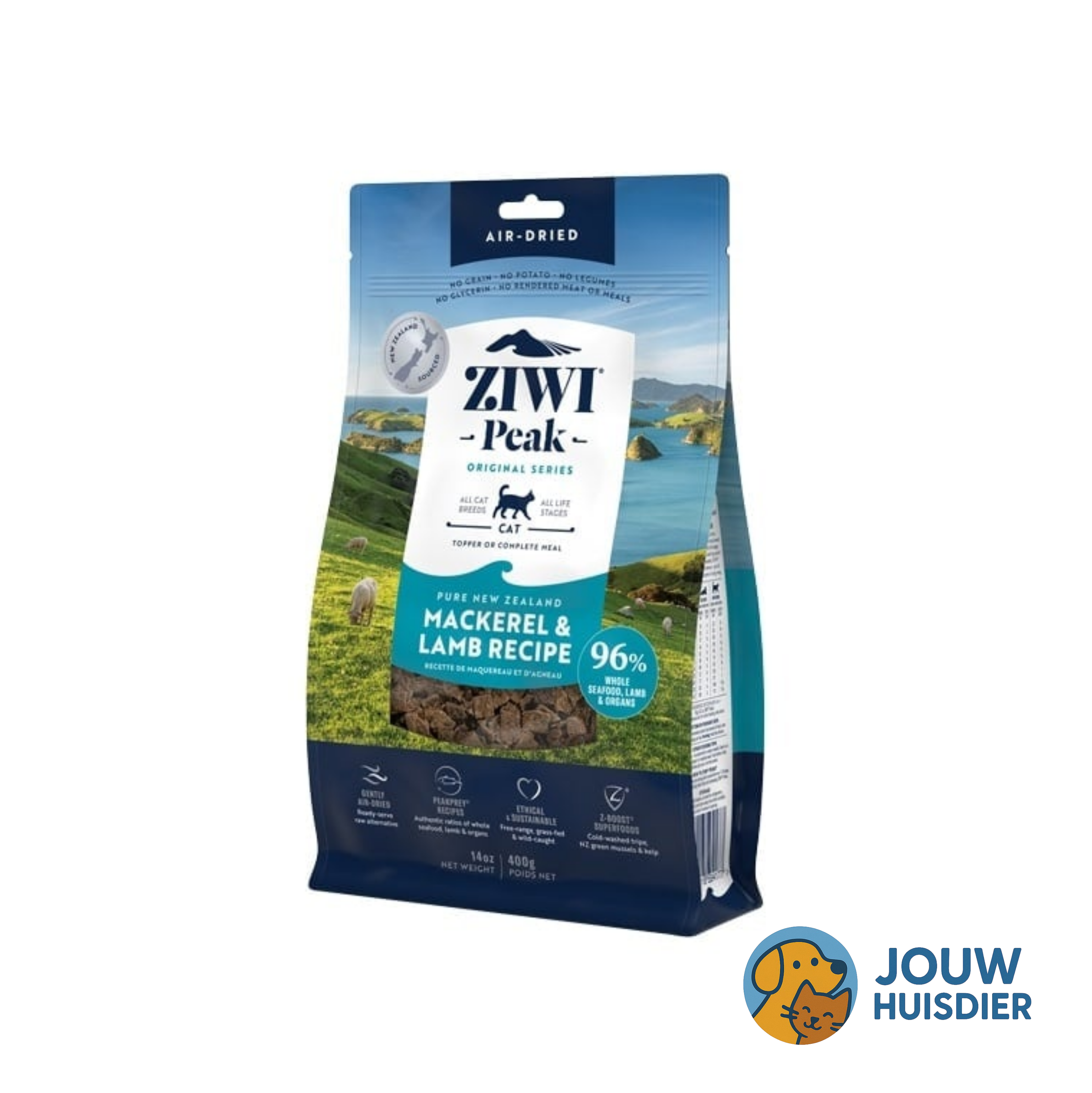 Ziwi Peak  Gently Air-Dried Makreel & Lam (400 g)