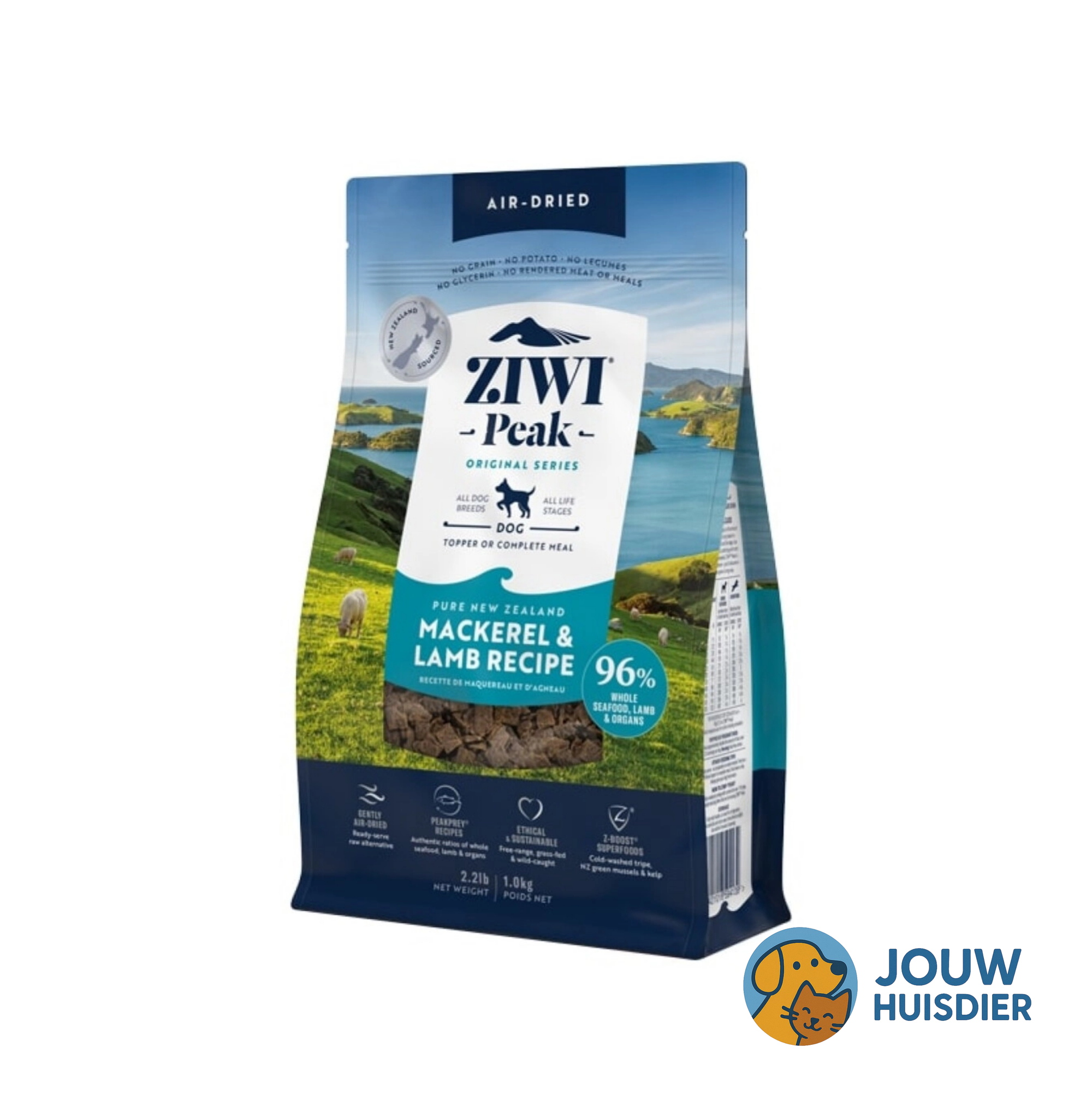 Ziwi Peak Kattenvoer Gently Air-Dried Makreel & Lam (1 kg)