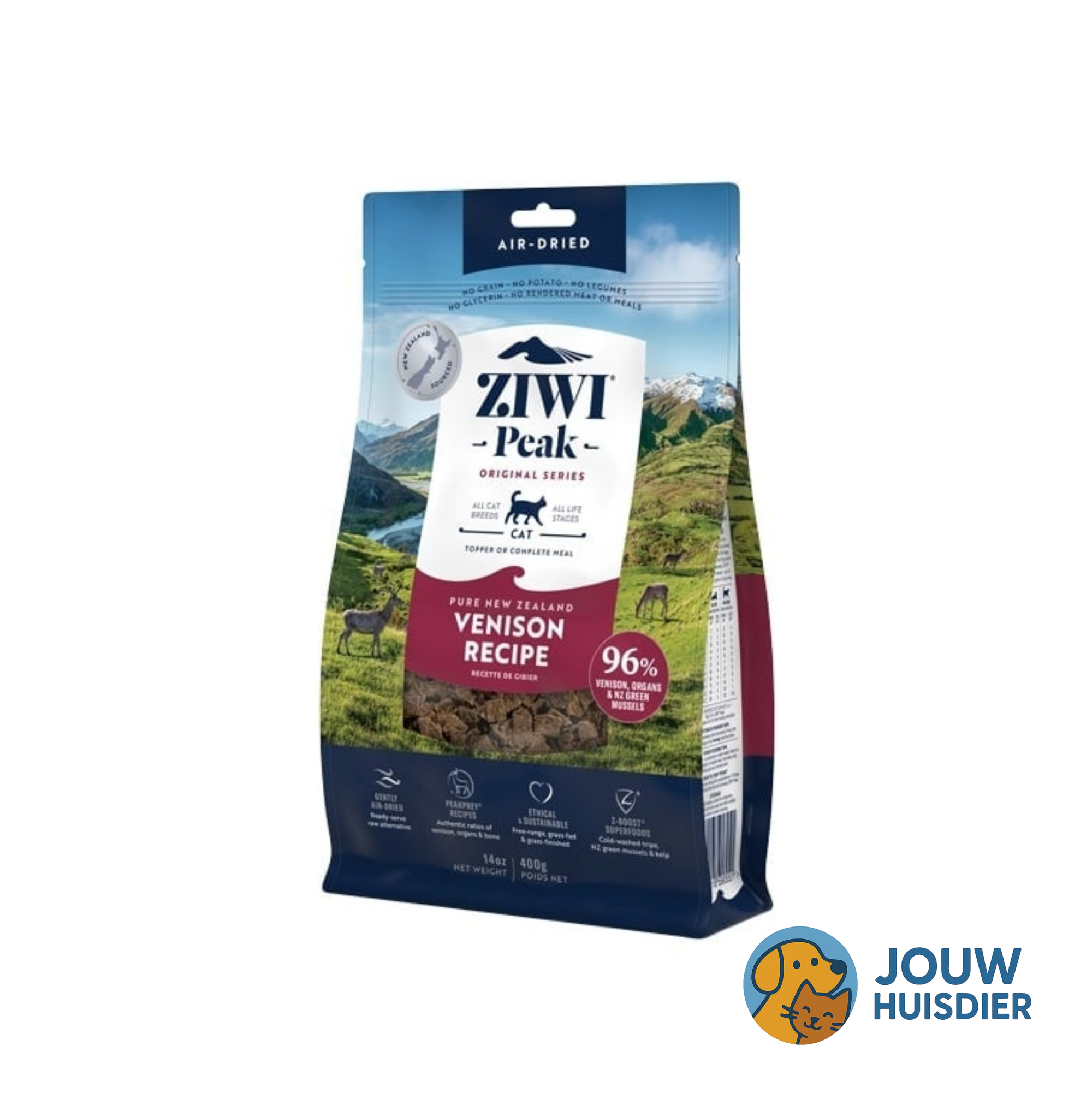Ziwi Peak Kattenvoer Gently Air-Dried Hert (400 g)