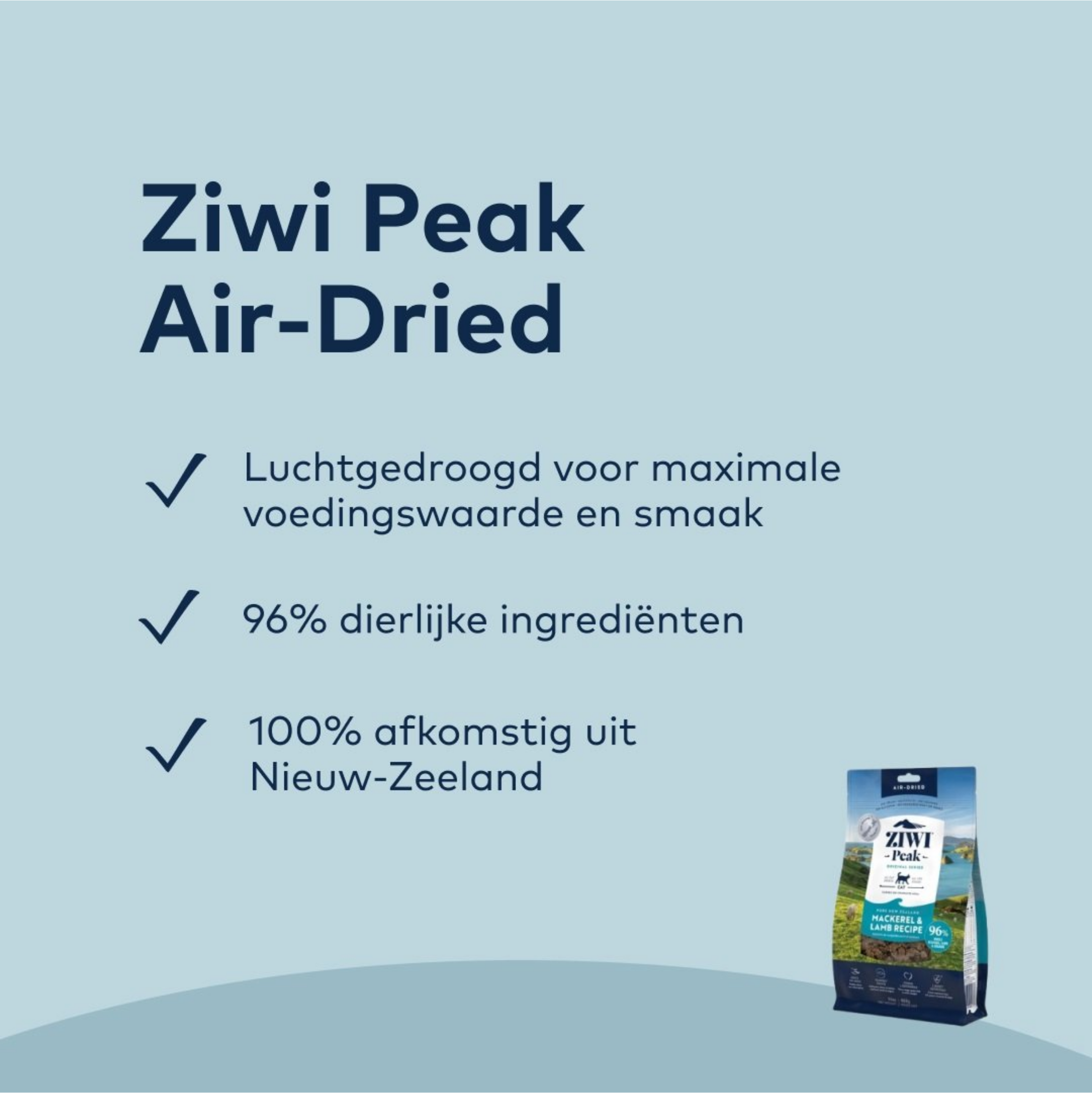 Ziwi Peak Kattenvoer Gently Air-Dried Makreel & Lam (1 kg)