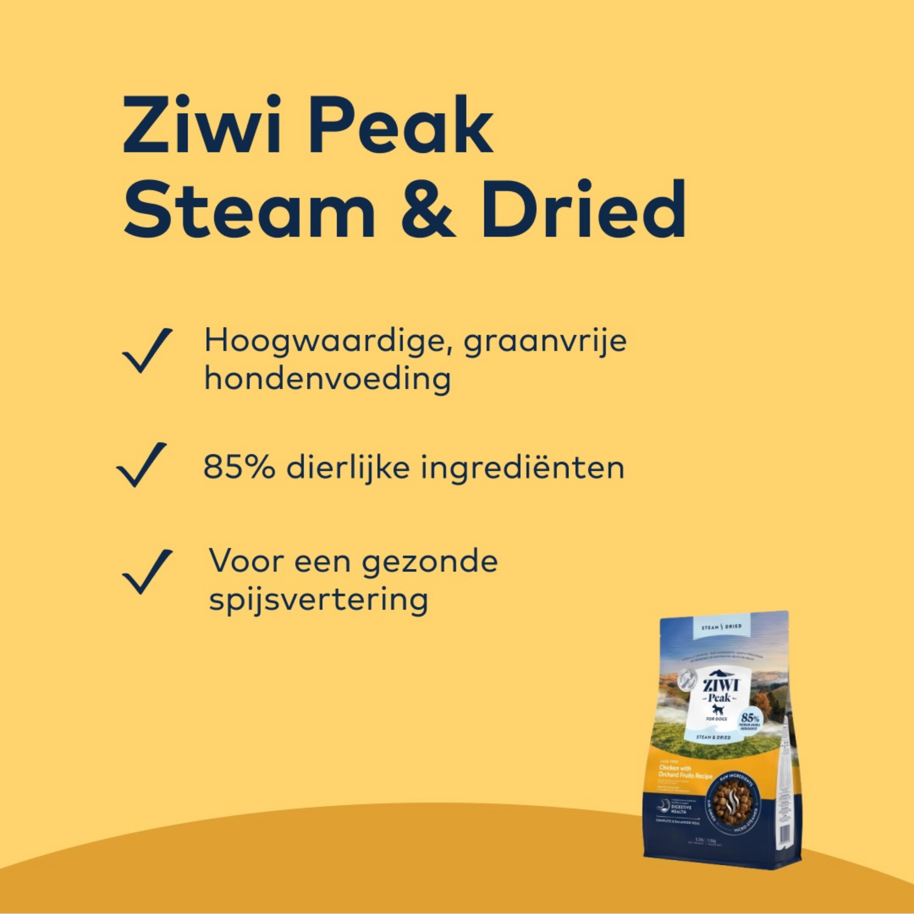 Ziwi Peak Dog gestoomde en gedroogde kip (800g)