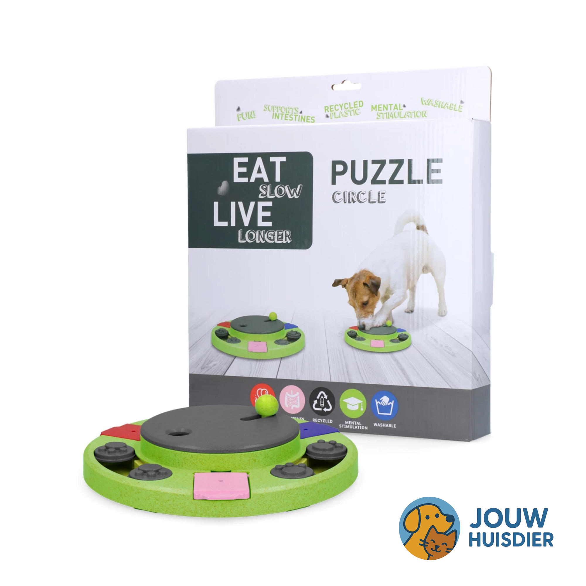 Eat Slow Live Longer Hondenpuzzel