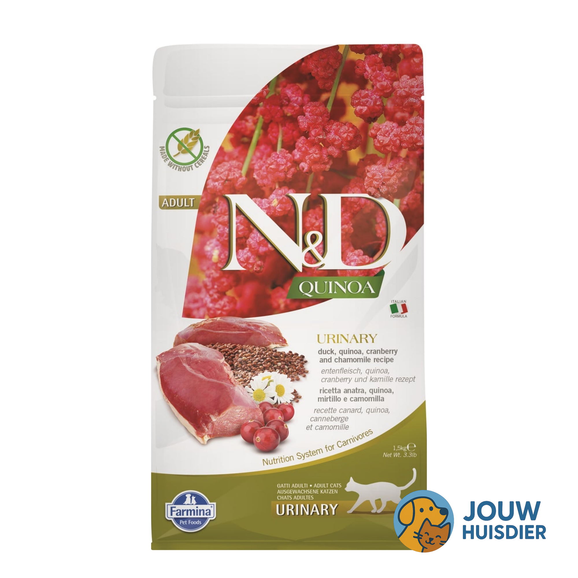 N&D Quinoa Kattenvoer – Urinary Eend (1,5 kg)