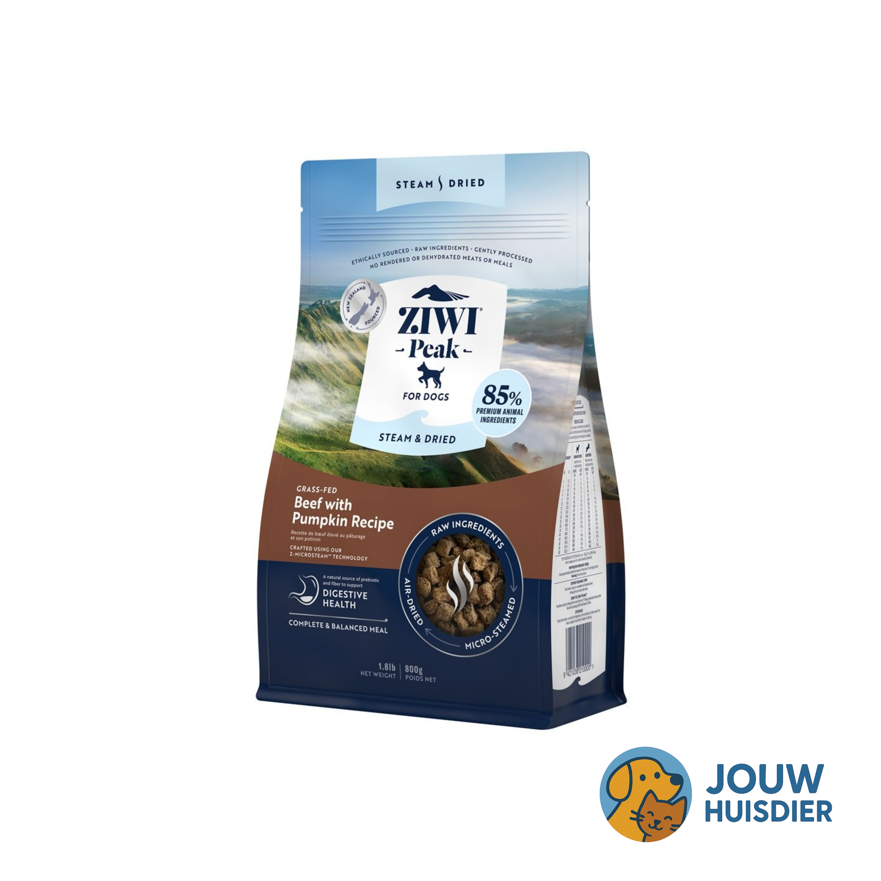 Ziwi Peak Dog gestoomd en gedroogd rundvlees (800g)