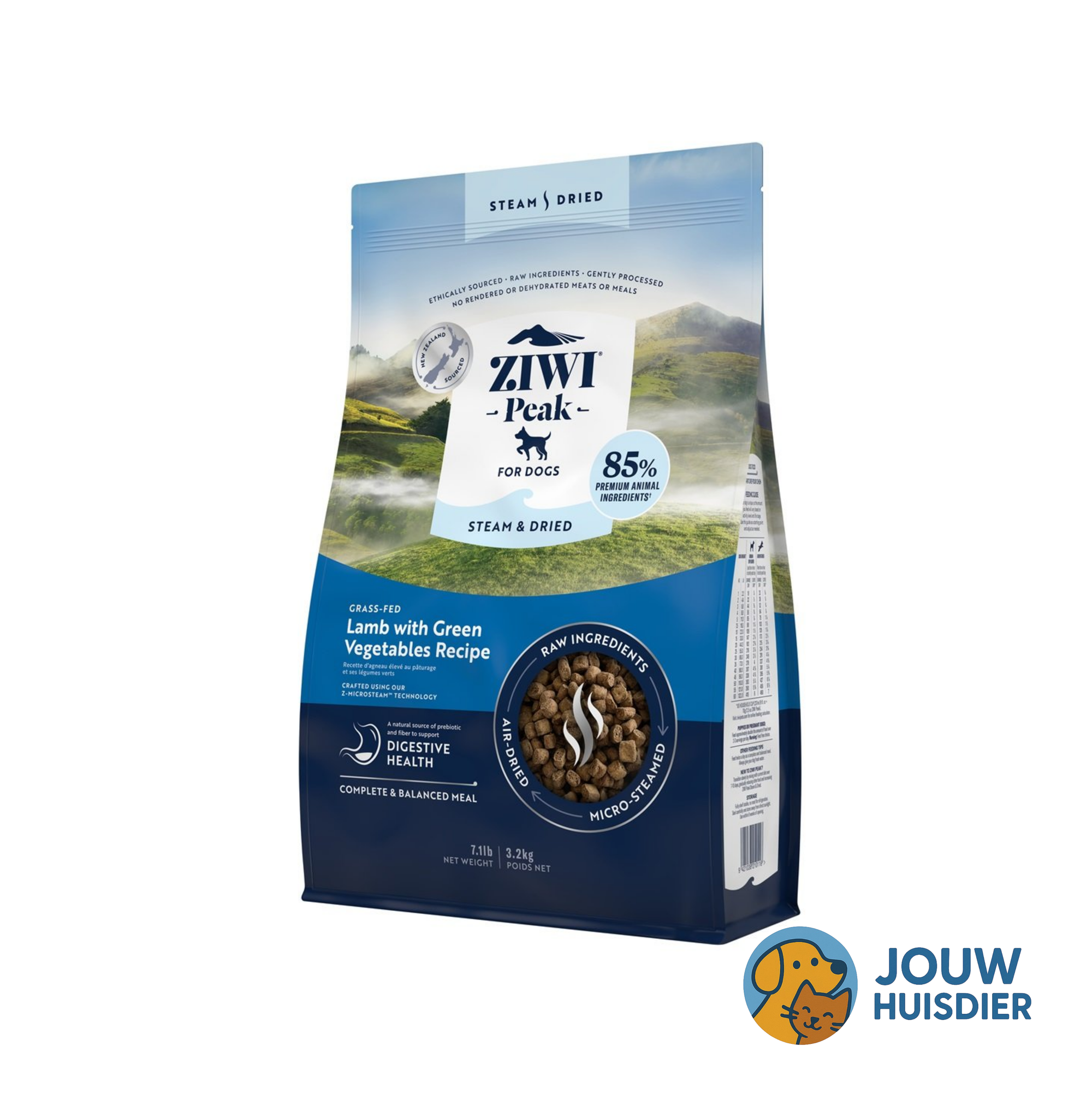 Ziwi Peak Dog gestoomd en gedroogd lam (3.2kg)