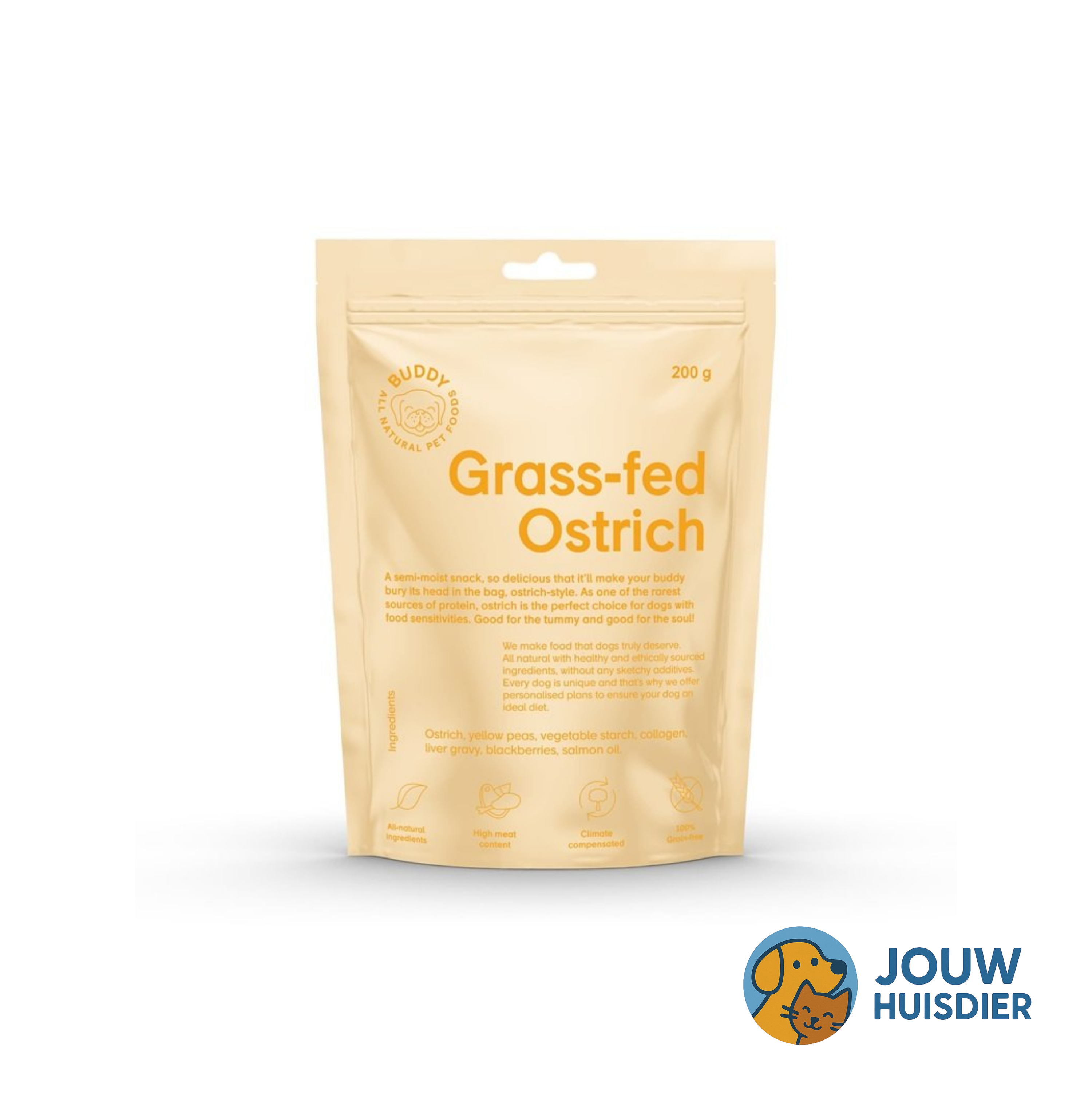BUDDY Snack struisvogel met bramen (200g)